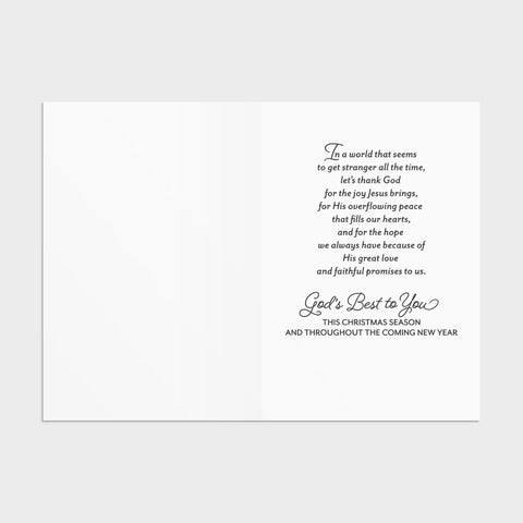 The God of Hope Christmas Boxed Cards U2390 inside of card