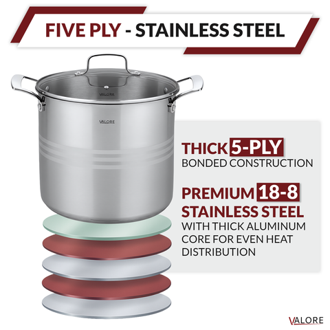 Details about bottom of Valore 5 ply stainless steel stock pot