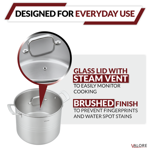 Details about lids for Set of 3 Valore 5-Ply Stainless Steel stock pots