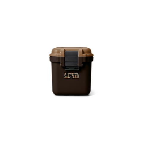 Yeti LoadOut GoBox 15 gear case in Wetlands Brown showing end