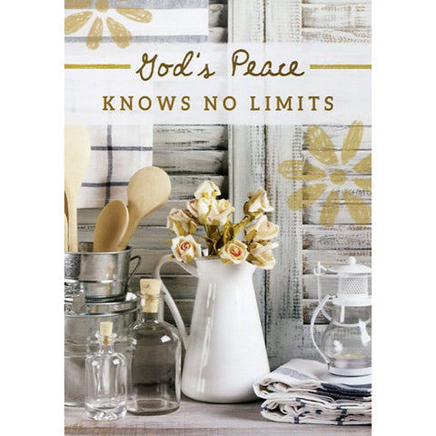 Front of Card 1: God's Peace Know No Limits, Yellow Flower Arrangement