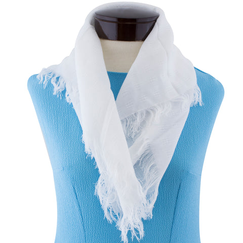 White scarf.