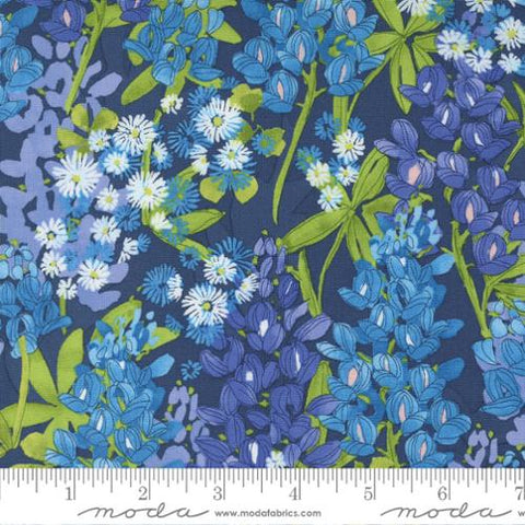 Wild Blossoms Collection Bluebonnet Florals Cotton Fabric 48732 navy