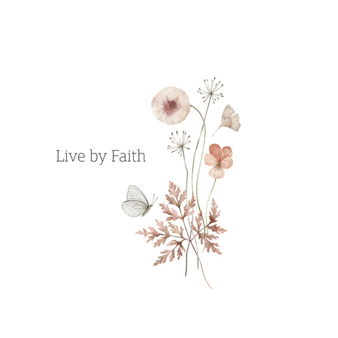Printed Wildflower Handkerchiefs Set of 3 CH1520 live by faith