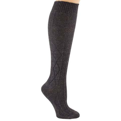 Charcoal gray Lizzie Ann acrylic socks.