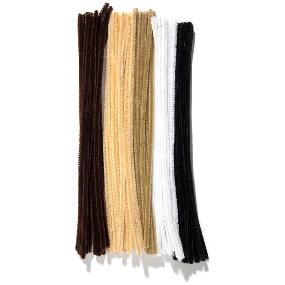 Chenille Stems 100 Pcs Striped Pipe Cleaners for Arts and Crafts,10 Colors