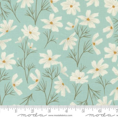 Aqua, Sea Glass Summer Collection Cosmo Florals Cotton Fabric 43180