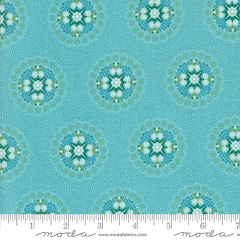 Aqua, Sunday Brunch Collection Crepe Geometrics Cotton Fabric 30752