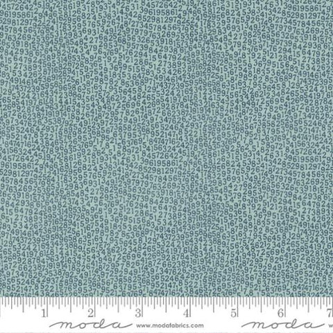 Vintage Collection Numbers Cotton Fabric 55656 aqua