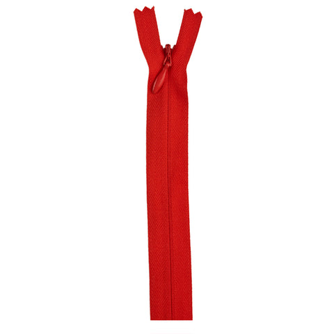 Atom red invisible zipper