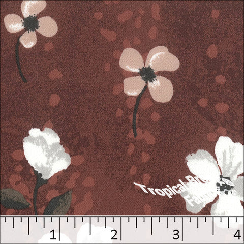 autumn red, Koshibo Print Large Floral Polyester Fabric 048525