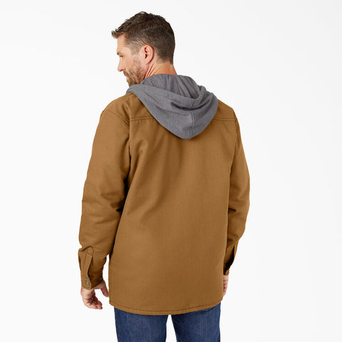 Back of Hooded Shirt Jacket