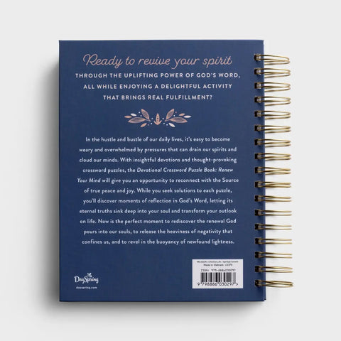Devotional Crossword Puzzle Book - Renew Your Mind U3370