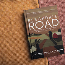 Hardcover Version of Beechdale Road Laying on Burlap