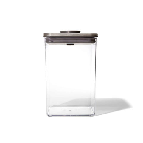 Clear container with steel lid