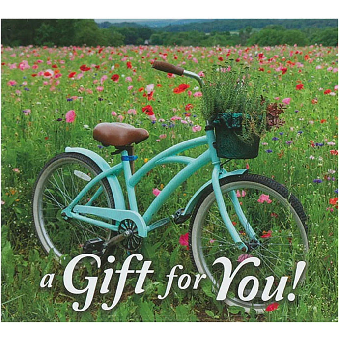 Good's Store Gift Card in a Bike in Flower Field Holder