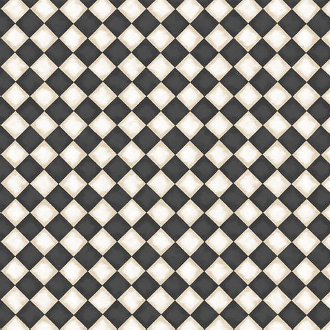 Coffee Always Collection Checks Cotton Fabric black