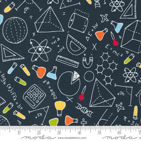 Back to School Collection Math N Science Cotton Fabric 20892 black