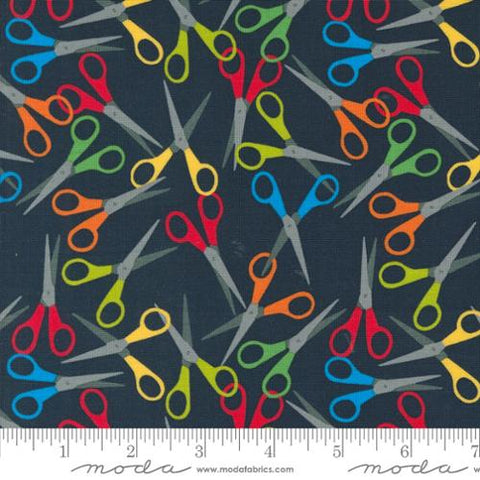 Back to School Collection Scissors Cotton Fabric 20894 black