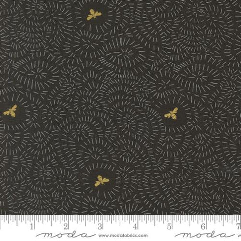 black, Bee Garden Collection Twists and Turns Cotton Fabric 48415