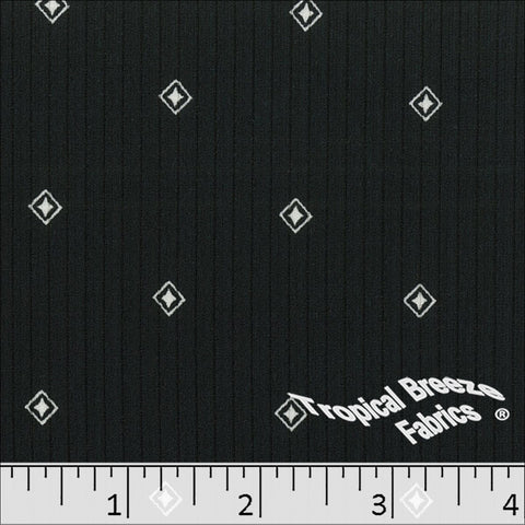 black, Classic Rib Knit Diamond Print Fabric 578513