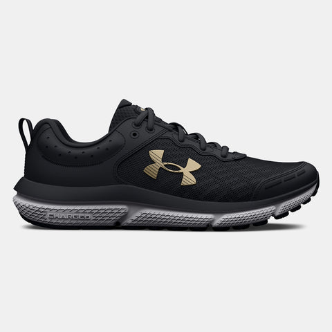 Black/Metallic Gold Girls Grade School UA Assert 10 Running Shoes