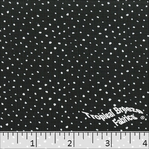 black, Linen Crepe Dot Print Polyester Fabric 048527