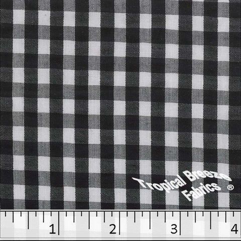 black, Seersucker Plaid Fabric 48850