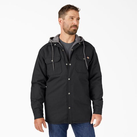 Black Hydroshield Hooded Shirt Jacket