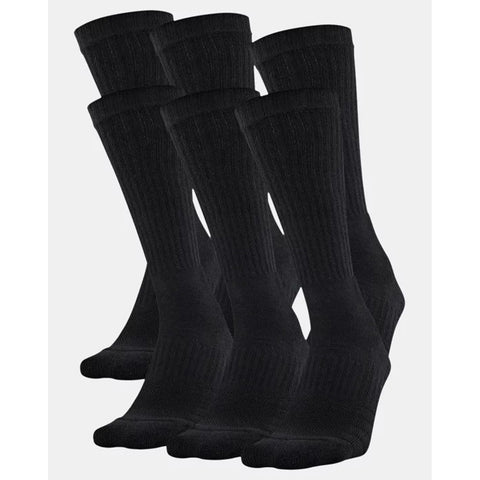 Under Armour Men's UA Training Cotton Crew Sock 6 Pack U675
