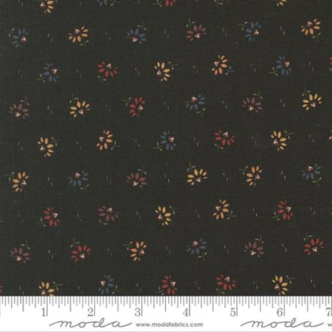 black, Wheatland Collection Coneflowers Cotton Fabric 9793