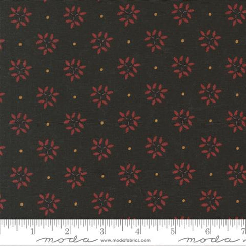 black, Wheatland Collection Leaf Trio Cotton Fabric 9792