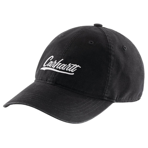 Women's Canvas Script Graphic Cap 105247 black