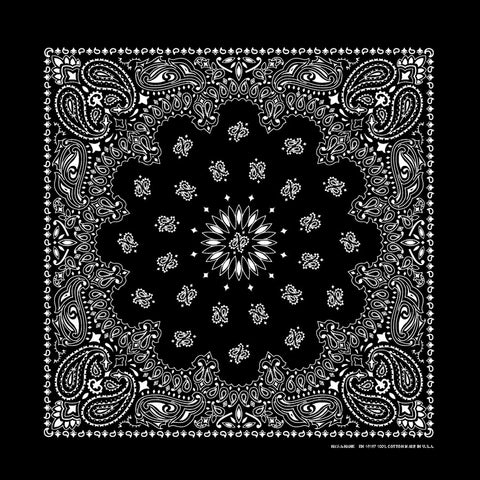 Black Paisley Handkerchief