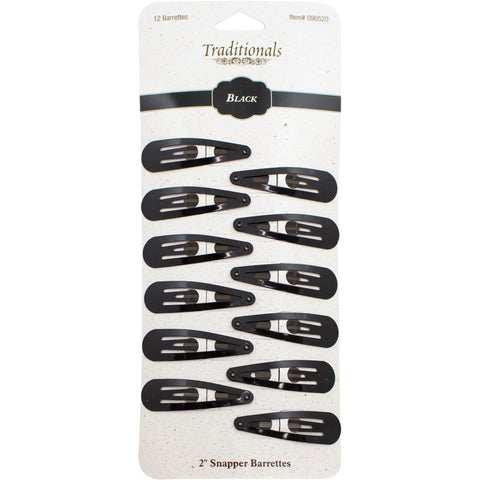 Black snap barrettes
