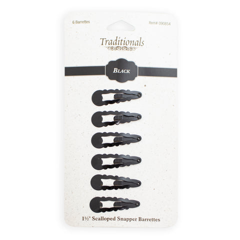 Black scalloped barrettes