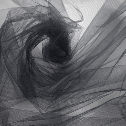Black tulle fabric