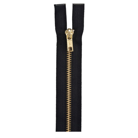 Black metal zipper
