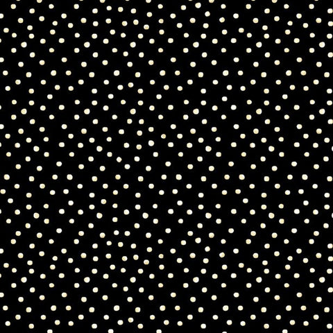 Coffee Always Collection Dots Cotton Fabric black