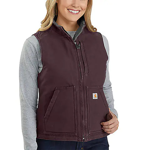 Women's Sherpa Lined Duck Mock Neck Vest 104224-V26