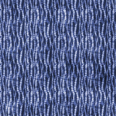 Indigo Splash Collection Wavy Dots Cotton Fabric 15716 blue