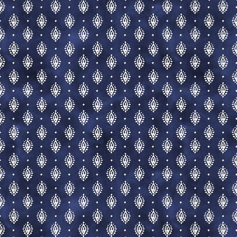 Indigo Splash Collection Petite Medallion Cotton Fabric 15717 blue
