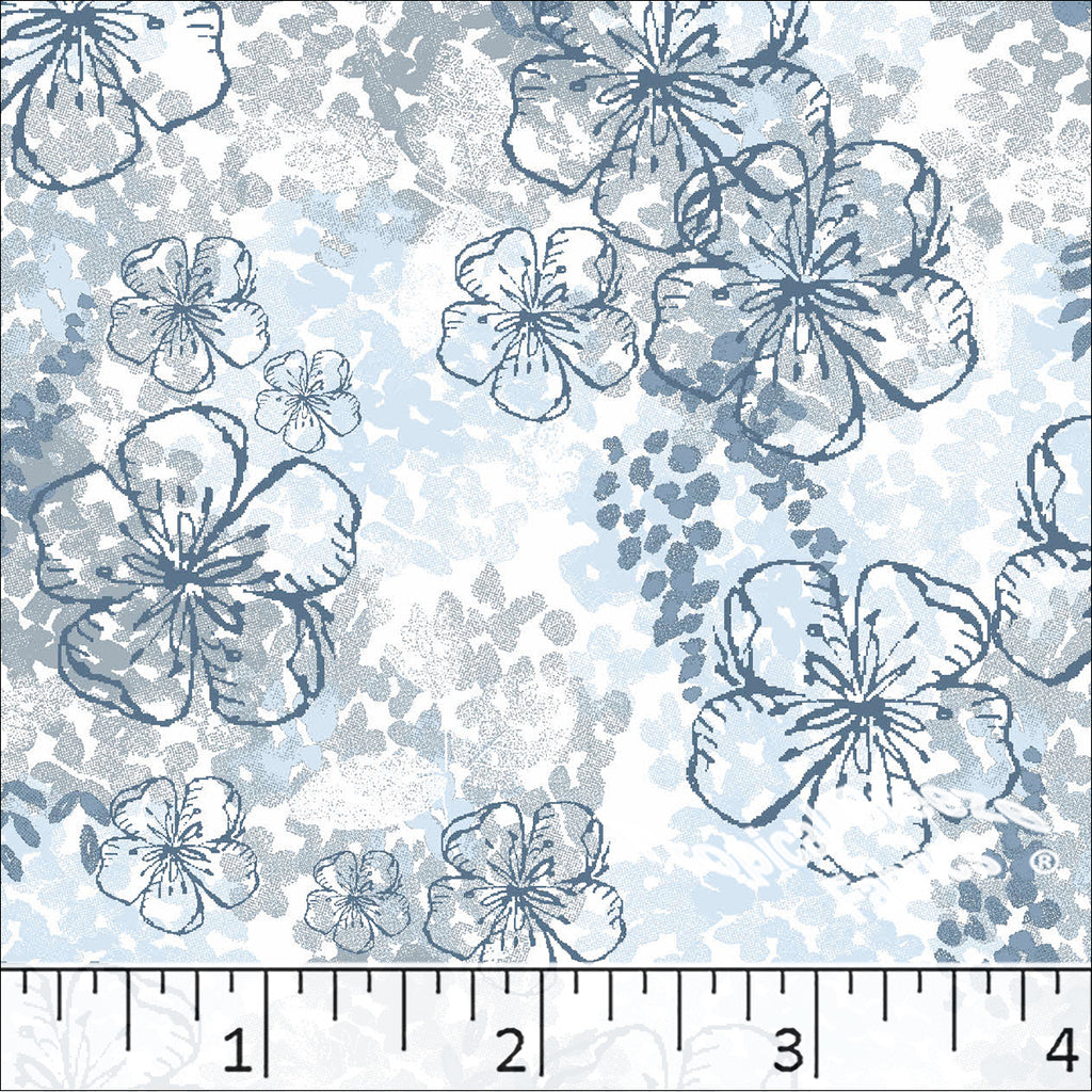 Tropical Breeze Fabrics Floral Design Poly Cotton Dress Fabric