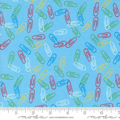 Back to School Collection Clip It Cotton Fabric 20896 blue