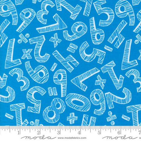 Back to School Collection Numbers Cotton Fabric 20893 blue