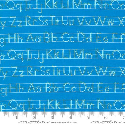 Back to School Collection Writing Letters Cotton Fabric 20895 blue