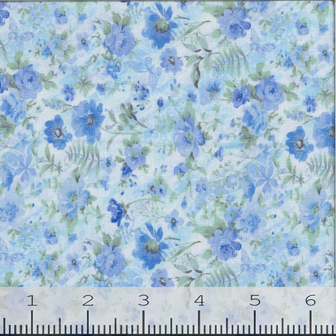 blue, Fashion Floral Print Fabric CA-199