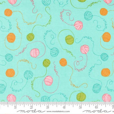 Here Kitty Kitty Collection Yarn Cotton Fabric 20834 blue