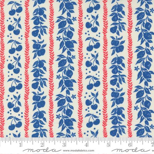 Julia Collection Mixed Fruit Tart Stripes Cotton Fabric 11925 blue
