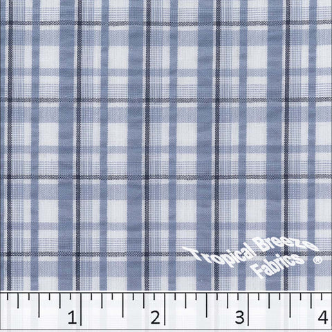 blue, Seersucker Plaid Dress Fabric 48851